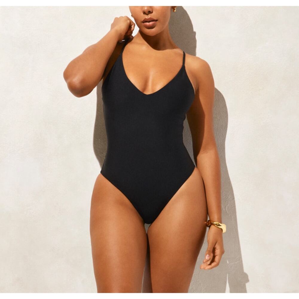 J.Crew Lana One-Piece in Classic Sculpt Womens Size 8 Black Sleeveless Swimsuit